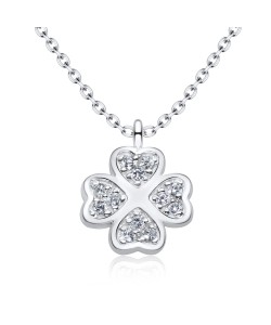 Clover CZ Motive 925 Silver Necklace SPE-3127